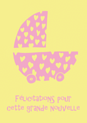 Poussette pleine de coeurs pour b&eacute;b&eacute; fille